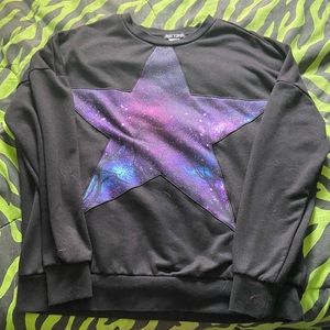 Black galaxy star sweatshirt